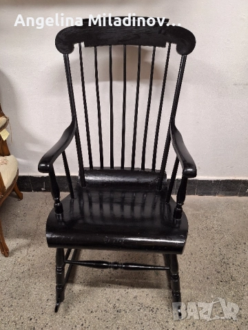 Античен Американски люлеещ стол Boston Rocker , снимка 3 - Столове - 51653368