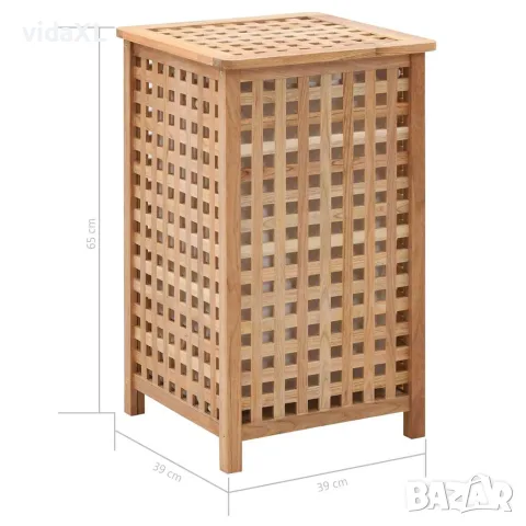 vidaXL Кош за пране 39x39x65 см масивно орехово дърво, снимка 6 - Сушилници - 56146465