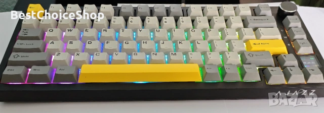 Ajazz AK820 Pro 75% Black/Grey Безжична механична геймърска клавиатура, снимка 3 - Клавиатури и мишки - 53841288