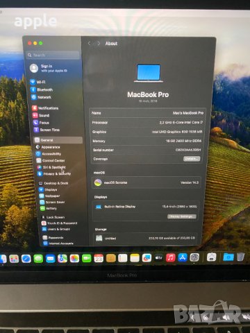 15,4" Core i7 MacBook Pro A1990 (Mid-2018) -i7/16GB RAM/256GB SSD, снимка 8 - Лаптопи за работа - 44489044