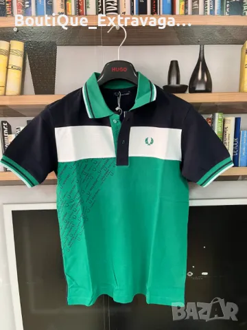 Мъжка тениска Fred Perry Polo White/Black/Green !!!, снимка 5 - Тениски - 36434676