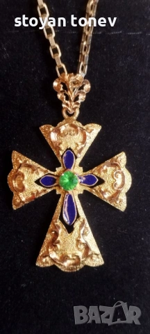 Ръчно изработен златен православен кръст със сертифициран цаворит!, снимка 11 - Колиета, медальони, синджири - 53280326