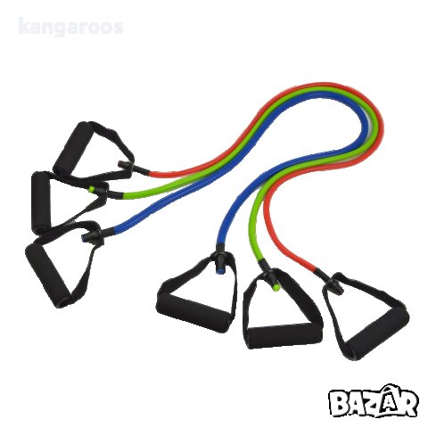 Комплект ластици за тренировка с дръжки | 3 бр