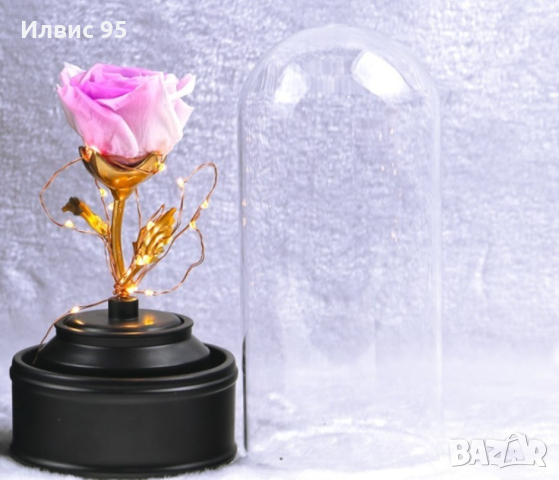 Вълшебна Роза в стъкленица с LED светлина, снимка 2 - Романтични подаръци - 44513270
