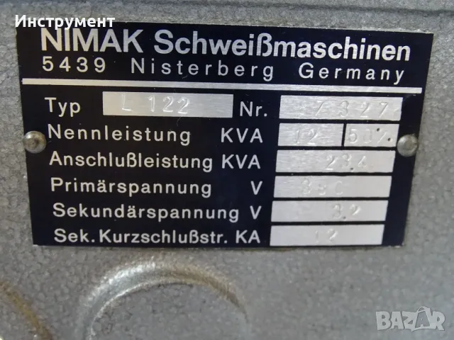 Апарат за точково заваряне NIMAK Typ L122 Punktsvets 380V Spot Welding, снимка 3 - Други машини и части - 49929641
