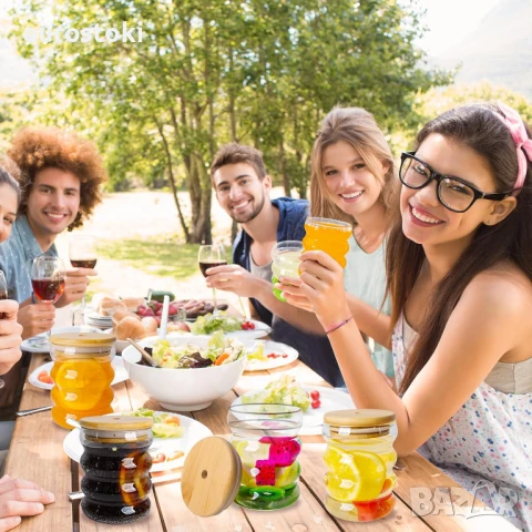 BELICOO Комплект от 4 винтидж стъклени чаши с вълнообразен дизайн за коктейли, 11oz/320ml, снимка 3 - Чаши - 50979314