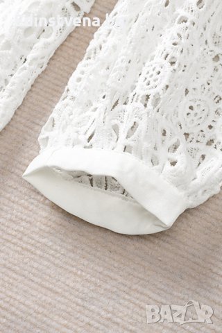 Ефектна дамска блуза в бяло с дълъг ръкав и бродерия, снимка 9 - Блузи с дълъг ръкав и пуловери - 44382635