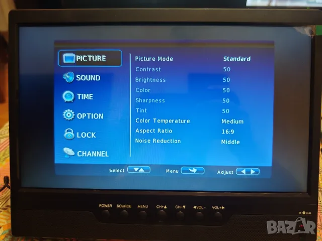 KCR SR-1401 14" Преносим телевизор DVB-T2 с батерия / Portable TV, снимка 8 - Телевизори - 56121776