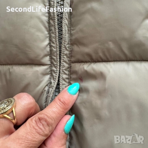 Дамско яке United Colours Of Benetton с качулка, размер UK М резедаво с колан, снимка 4 - Якета - 52858700