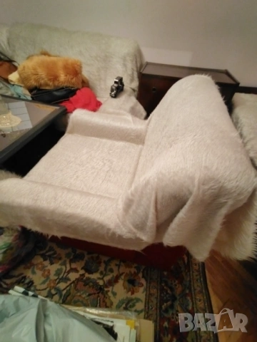 Двуместен разпъващ се диван и фотьойл, снимка 2 - Дивани и мека мебел - 53384593