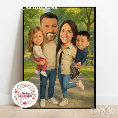 Дигитална карикатура за семейство или колеги , снимка 4 - Картини - 53467429