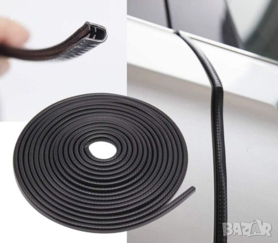 ПРОТЕКТОР лайсна за ръба на вратата, багажник черен, с щипки 2х5м , снимка 2 - Аксесоари и консумативи - 41117054