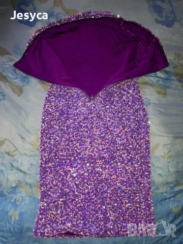 Рокля с пайети с едно рамо, снимка 6 - Рокли - 41082210