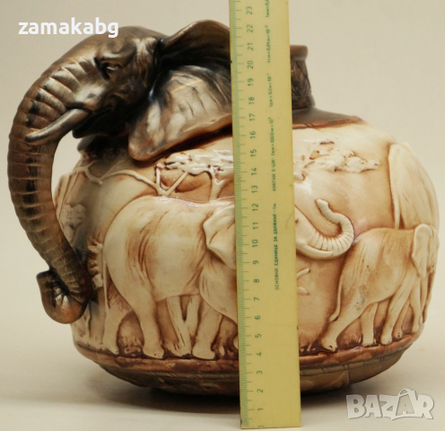 Керамична ваза Слон, снимка 6 - Вази - 36114407