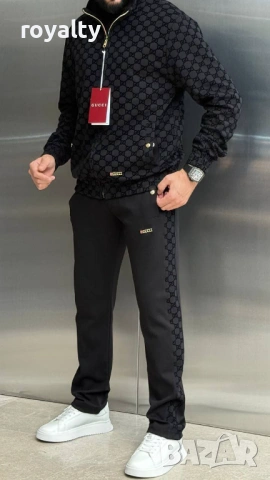 Gucci Нов Мъжки Черен Екип Гучи, снимка 3 - Спортни дрехи, екипи - 53301880