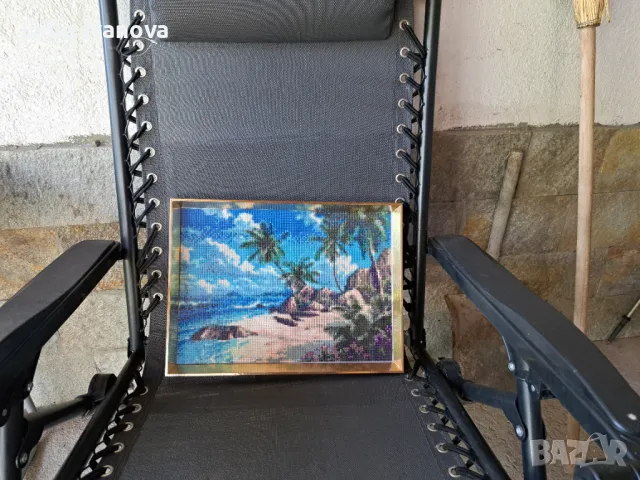 Диамантен гоблен море с палми-готов и рамкиран, снимка 3 - Гоблени - 50194503