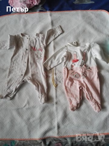 Лот бебешки дрехи момиче 0-3м, боди, ританки, гащеризон, чувалче, шапка, детски дрехи, снимка 13 - Комплекти за бебе - 34478354