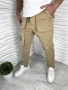 Мъжки дънкови панталони в бежов цвят с ефектни джобове, снимка 3