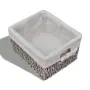 vidaXL Дървен шкаф, 3 тъкани кошници отляво, кафяв, снимка 4