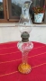 Красива старинна газена лампа с усукано стъкло , снимка 1