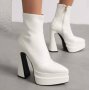 Боти на ток - бяла кожа - YSV1, снимка 2