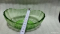 стара стъклена купа фруктиера цветно зелено стъкло , снимка 3