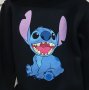 Нов детски суичър с дигитален печат Стич (Stitch) в черен цвят, снимка 2