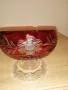 Много красив кристален пепелник - червен, снимка 5