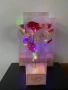 ВИСОКА 40СМ!Златна роза Golden Rose 24k Rainbow, LED Лента, Светеща, Кутия, снимка 1
