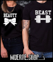 Тениски с щампа за двойки, комплект BEAUTY AND THE BEAST, снимка 1 - Тениски - 36142756