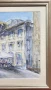 Картина, акварел, пейзаж, къщи, кафене, подписана, снимка 4