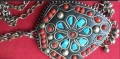 Старо кулие талисман амулет с корали и тюркоаз , снимка 2