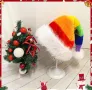 Коледна шапка Rainbow, многоцветна, топла коледна шапка на Дядо Коледа, унисекс, снимка 4