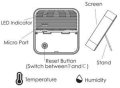 TH06 WiFi интелигентен термометър хигрометър, голям LCD дисплей, USB Захранване, 0℃~60℃ 0%~99% RH, снимка 3