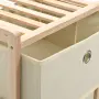 vidaXL Шкаф за съхранение с 3 кошници от текстил, дърво кедър, бежов, снимка 4