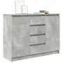 vidaXL Бюфет с чекмеджета, бетонно сив, 100,5x35x76см, инженерно дърво, снимка 4