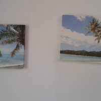 Колекция от 2 принта с палми върху канава, снимка 1 - Картини - 44302573