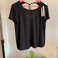 Нова черна блуза размер S, снимка 4 - Тениски - 41328743