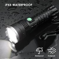 Мощен ръчен лед прожектор P90 фенер акумулаторен зарядно USB лов XHP90, снимка 4 - Къмпинг осветление - 40109922