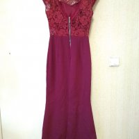 Официална рокля в цвят бордо , снимка 2 - Рокли - 38997026