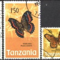 Клеймовани марки Фауна Пеперуди 1973 от Танзания, снимка 1 - Филателия - 35754241