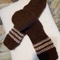 Ръчно плетени чорапи вълна размер 43, снимка 1 - Мъжки чорапи - 39452347