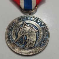 норвежки сребърен медал с маркировка , снимка 1 - Антикварни и старинни предмети - 42138642