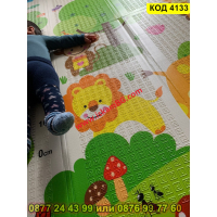 Сгъваемо детско килимче за игра, топлоизолиращо 180x200x1cm - Жираф и Писта с Влакчета - КОД 4133, снимка 5 - Други - 44683986