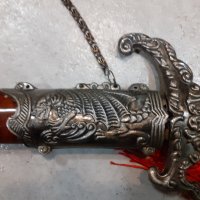 Красива азиатска сабя,меч,ятаган,острие, снимка 4 - Колекции - 39441813