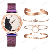 Моден дамски кварцов часовник в комплект с четири гривни, 7цвята - 023, снимка 8 - Дамски - 41702701