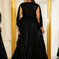 Официална черна рокля с пайети , снимка 2 - Рокли - 44518866