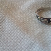 Сребърен пръстен с цветни седефи, снимка 1 - Пръстени - 42304491