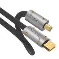 Viborg HiFi USB кабел 0,6 м USB 2.0 тип A до B кабел Посребрен OFC (безкислородна мед), снимка 1 - Кабели и адаптери - 44237665
