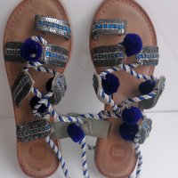 Уникални Gioseppo сандали с пискюли + подарък блузка в подходящо синьо, снимка 8 - Сандали - 35957507